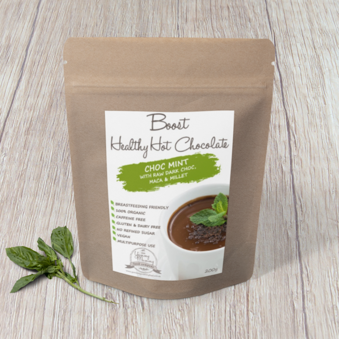 Healthy Hot Chocolate - Choc Mint Lactation Drinks