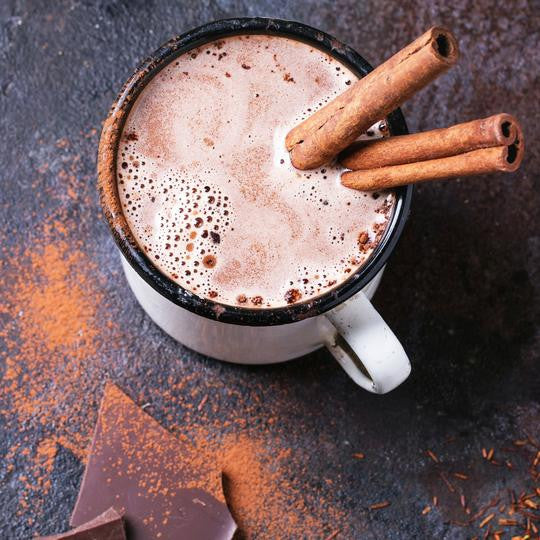 Healthy Hot Chocolate with Raw Dark Choc, Maca and Millet